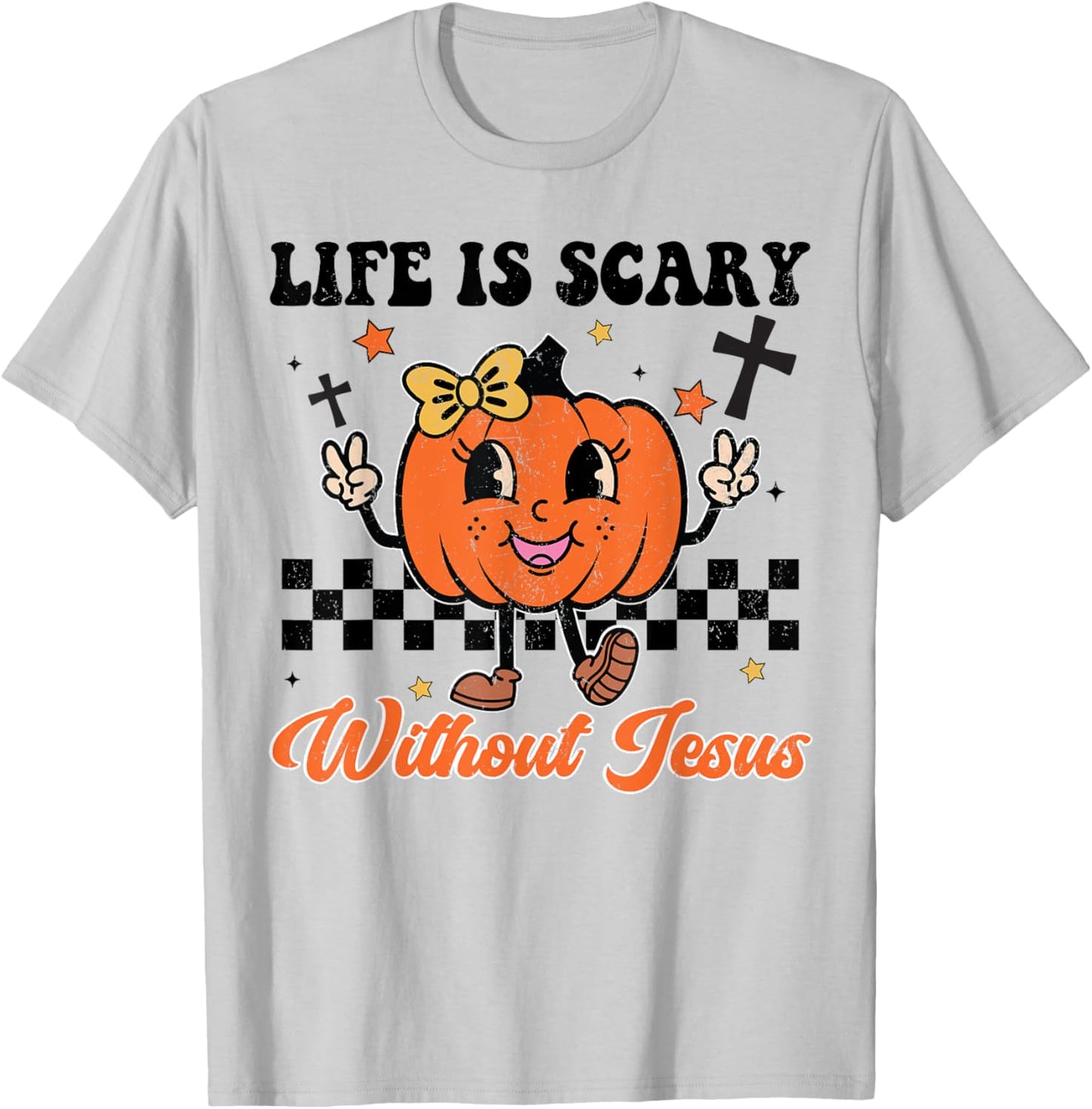 Christian Halloween Life Is Scary Without Jesus Girl Toddler T-Shirt - T-Shirt | Ash