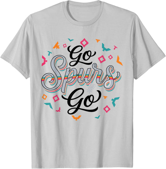 Go Spurs Go Basketball Season Game Day Basketball Fan T-Shirt - T-Shirt | Ash