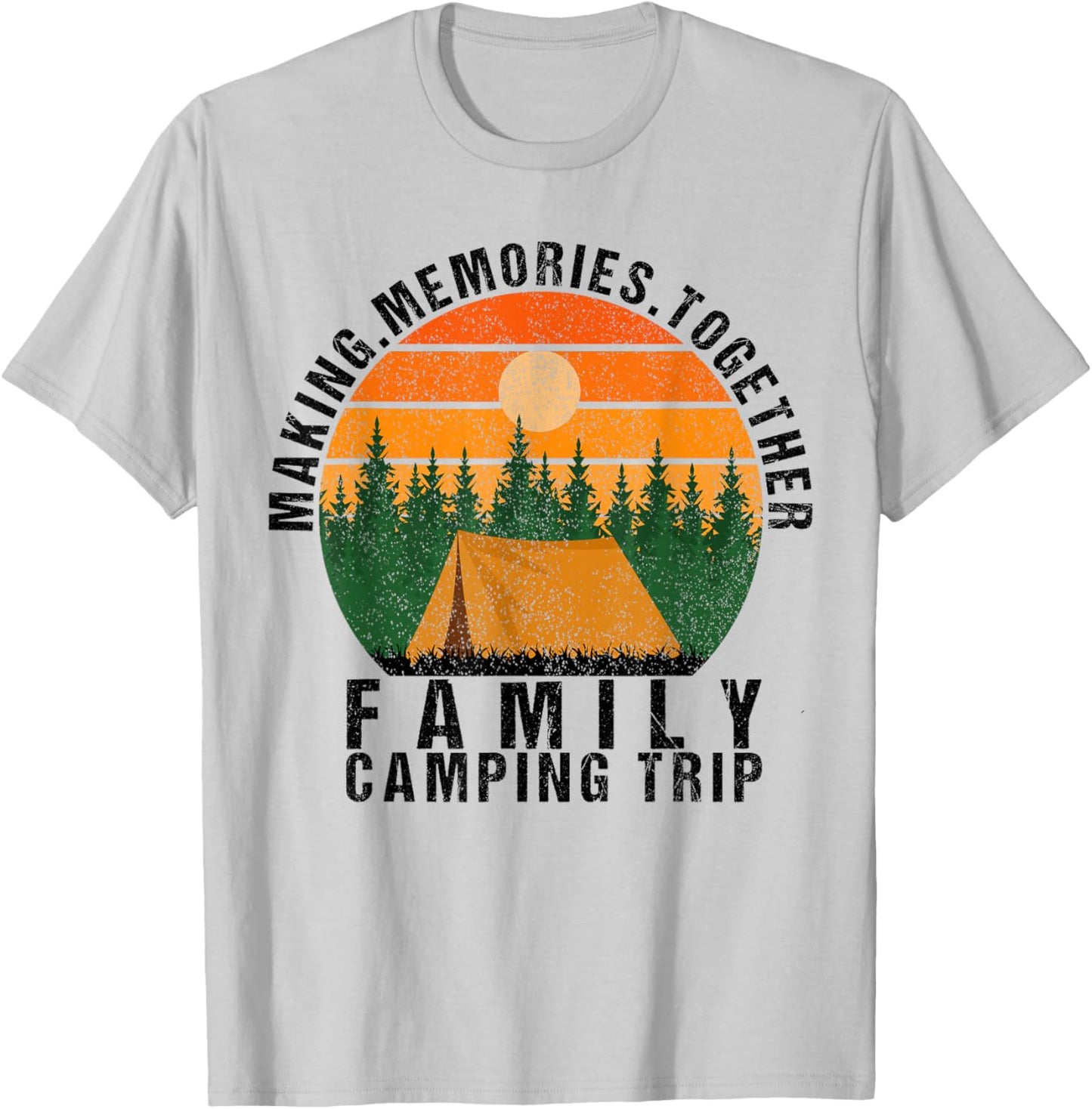 Vintage Camper Camp Family Camping Trip 2025 Women Men Kids T-Shirt - T-Shirt | Ash