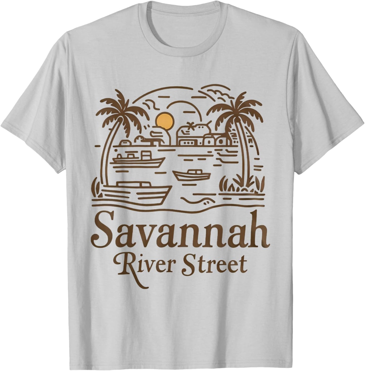Savannah River Street Georgia Souvenir T-Shirt - T-Shirt | Ash