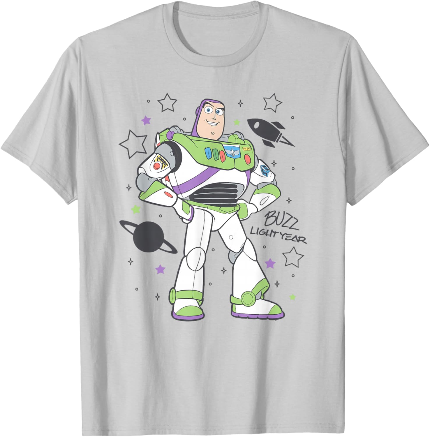 Disney Pixar Toy Story Buzz Lightyear's Signature Portrait T-Shirt - T-Shirt | Ash