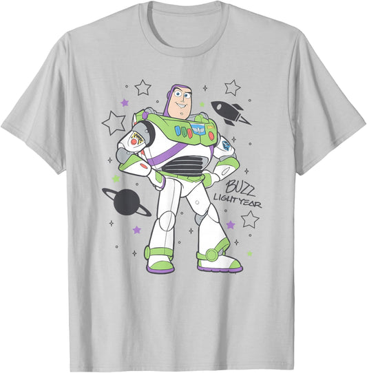 Disney Pixar Toy Story Buzz Lightyear's Signature Portrait T-Shirt - T-Shirt | Ash