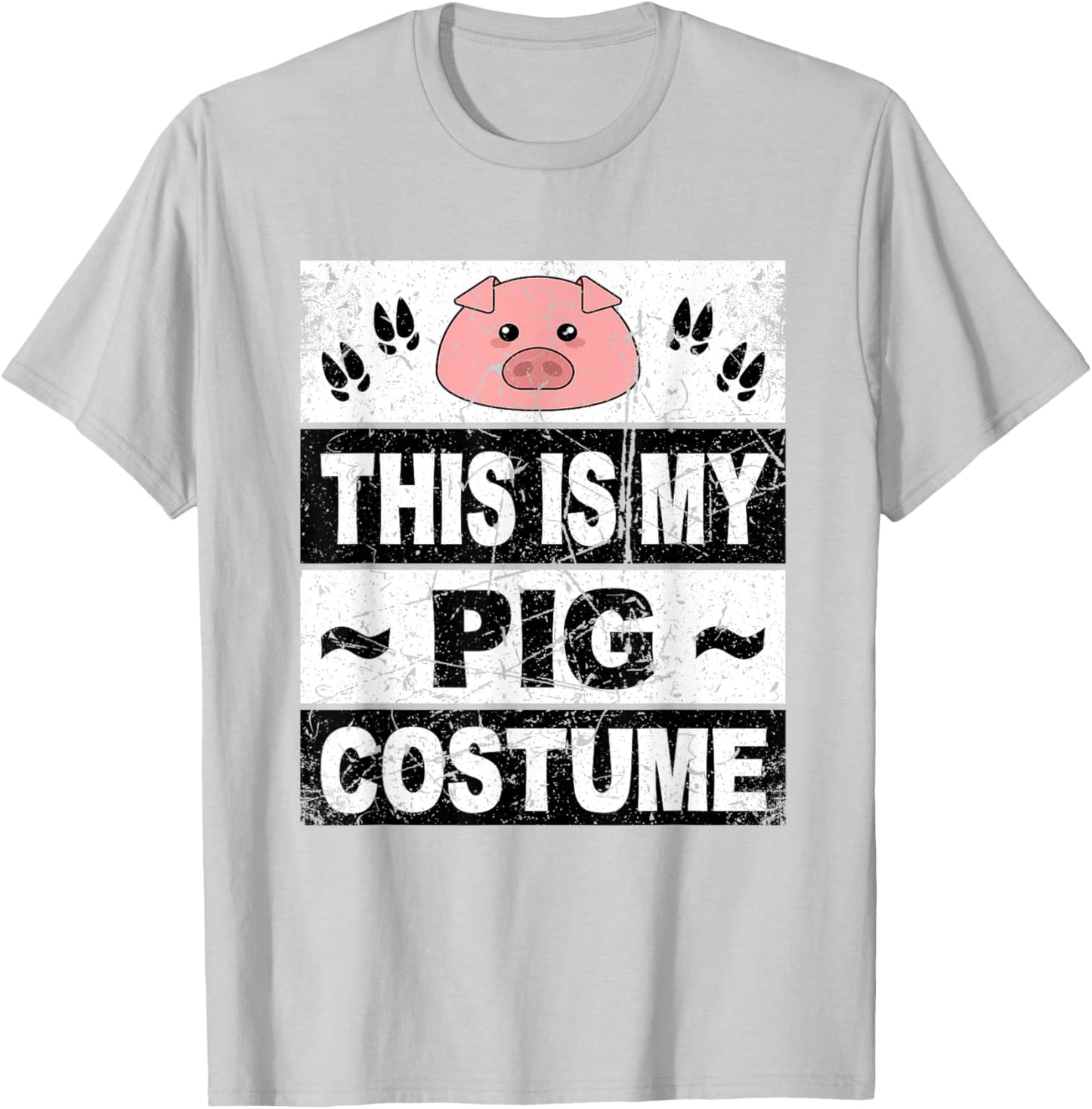 Retro Pig Costume Shirt Adult Women Men Kids Toddler Baby T-Shirt - T-Shirt | Ash