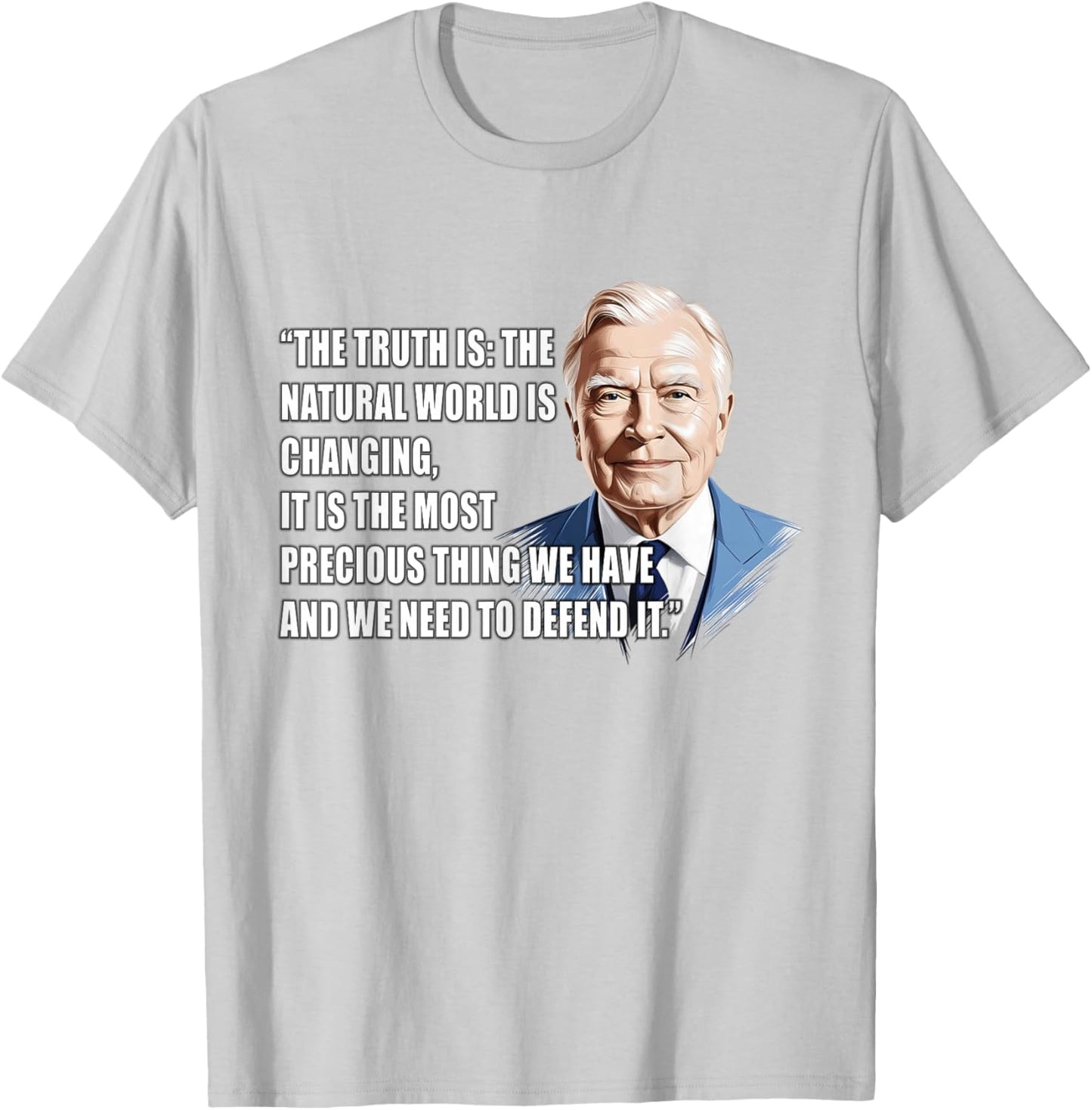 David Attenborough T-Shirt - T-Shirt | Ash