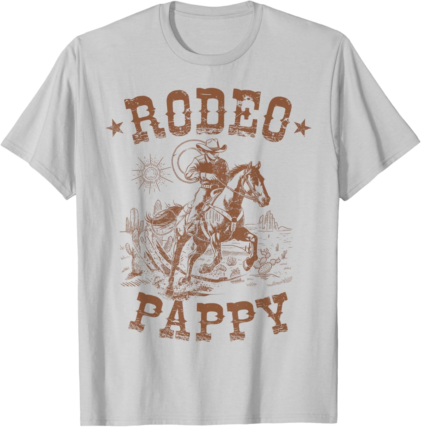 Rodeo Pappy Western Cowboy Family Matching Father's Day T-Shirt - T-Shirt | Ash