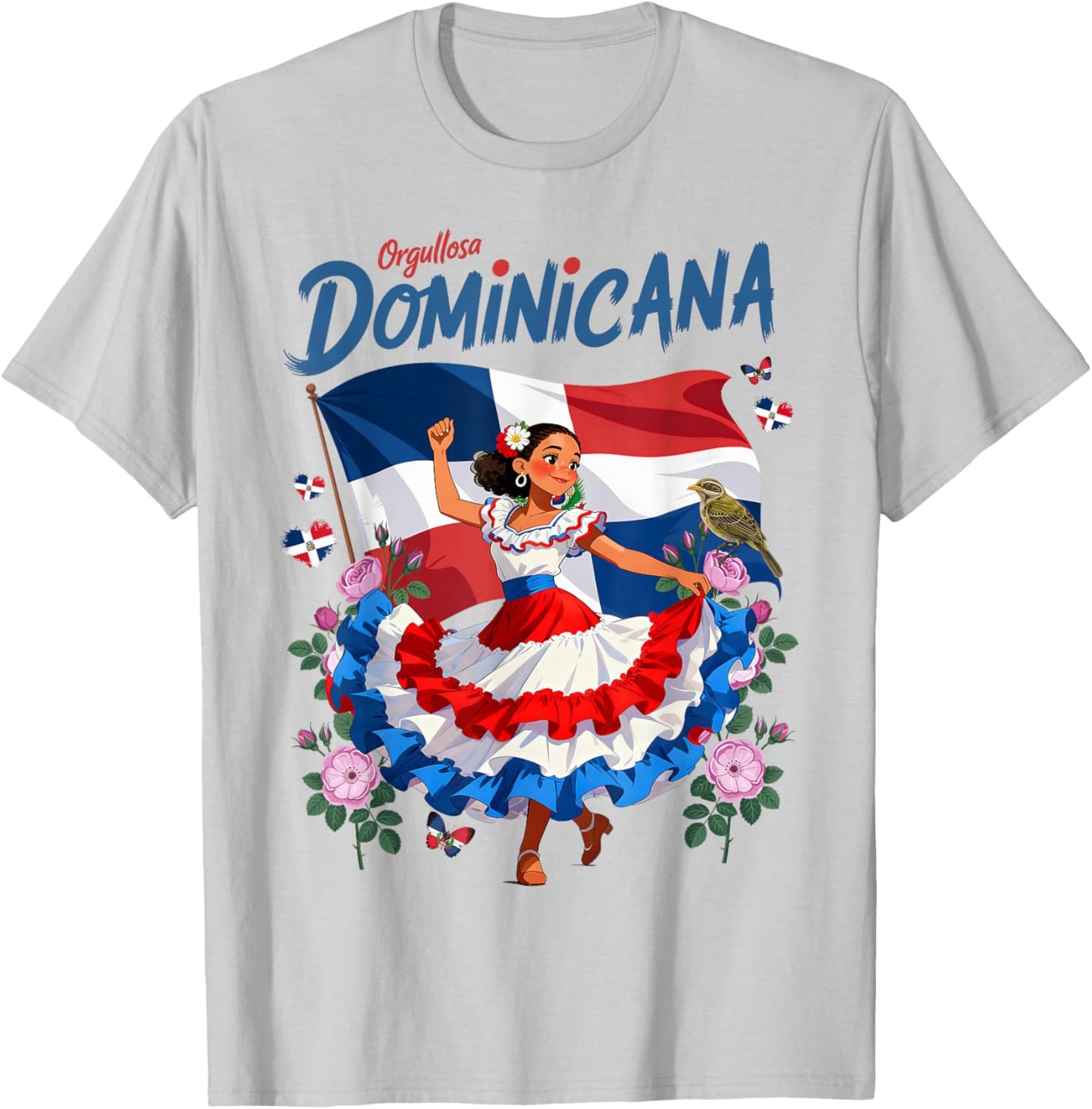 Dominicana Outfit Idea for Girls Dominican Republic Flag T-Shirt - T-Shirt | Ash