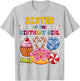Sister of Birthday Girl Candyland Colorful Lollipop Party T-Shirt - T-Shirt | Ash