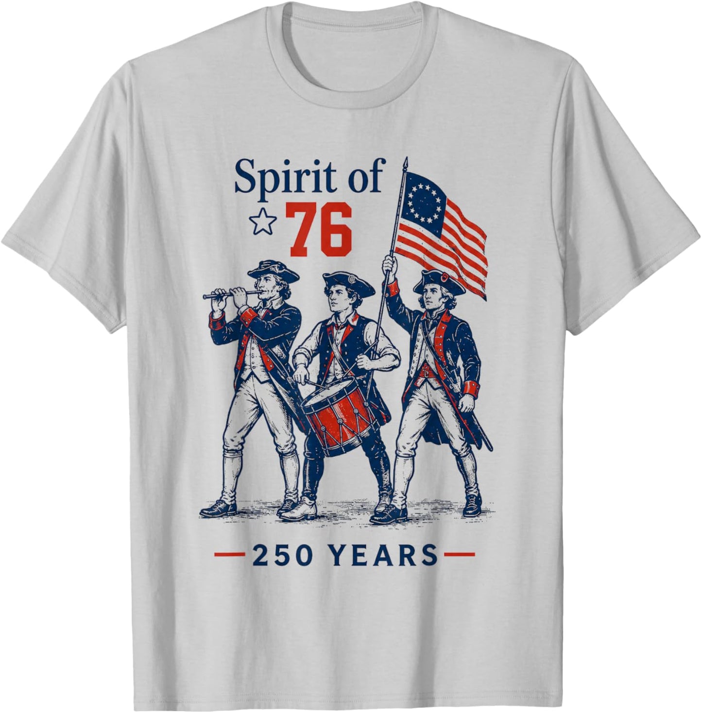 Spirit of 76 Vintage 4th of July T-Shirt - T-Shirt | Ash