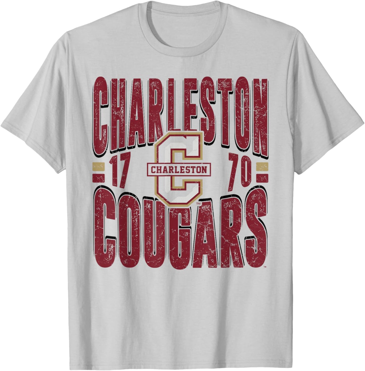 Charleston Cougars Vintage 90's Retro White T-Shirt - T-Shirt | Ash