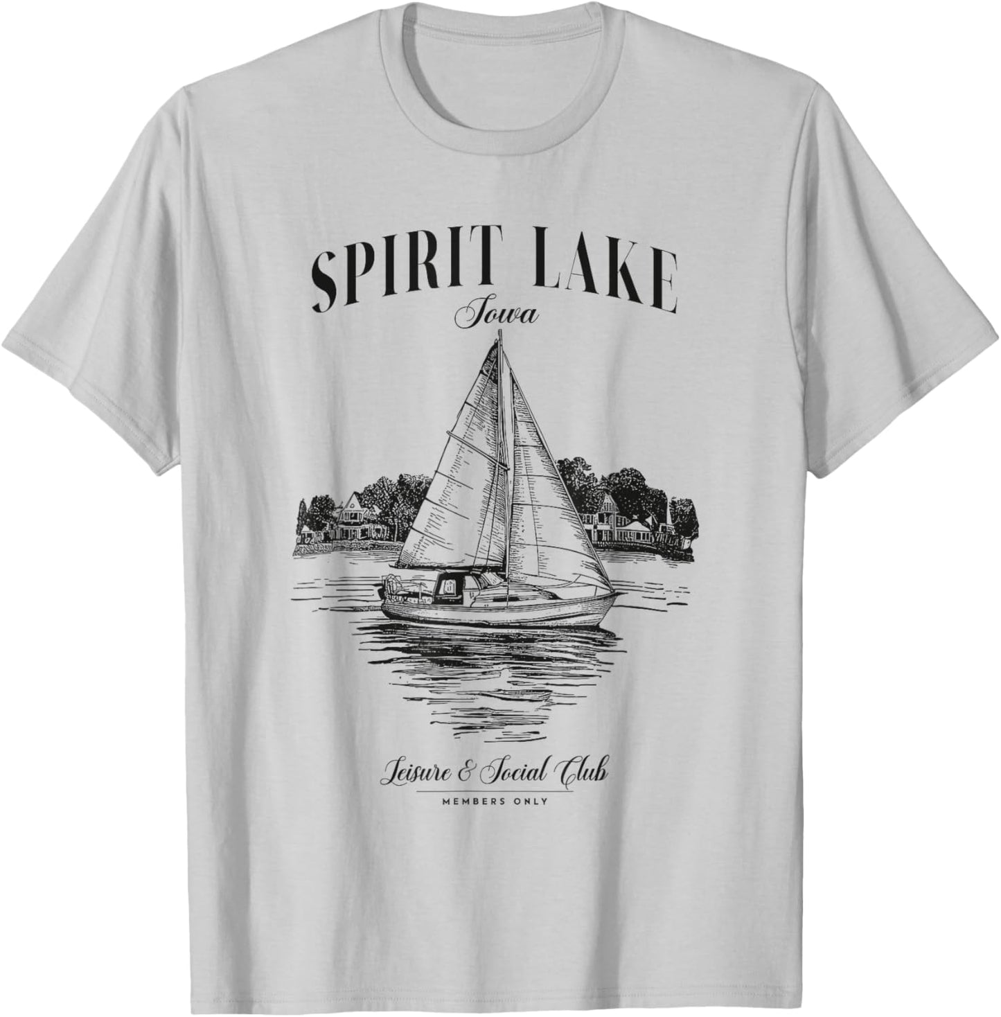 Spirit Lake Iowa Outdoors Vintage T-Shirt - T-Shirt | Ash