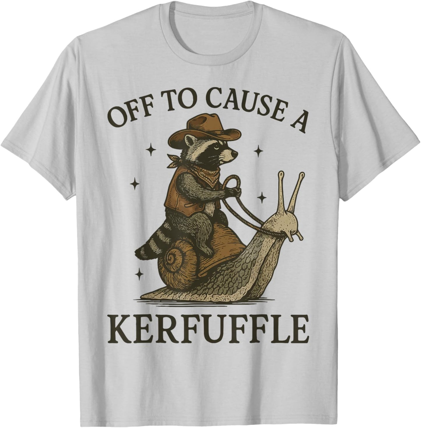 Off to Cause A Kerfuffle Raccoon T-Shirt - T-Shirt | Ash