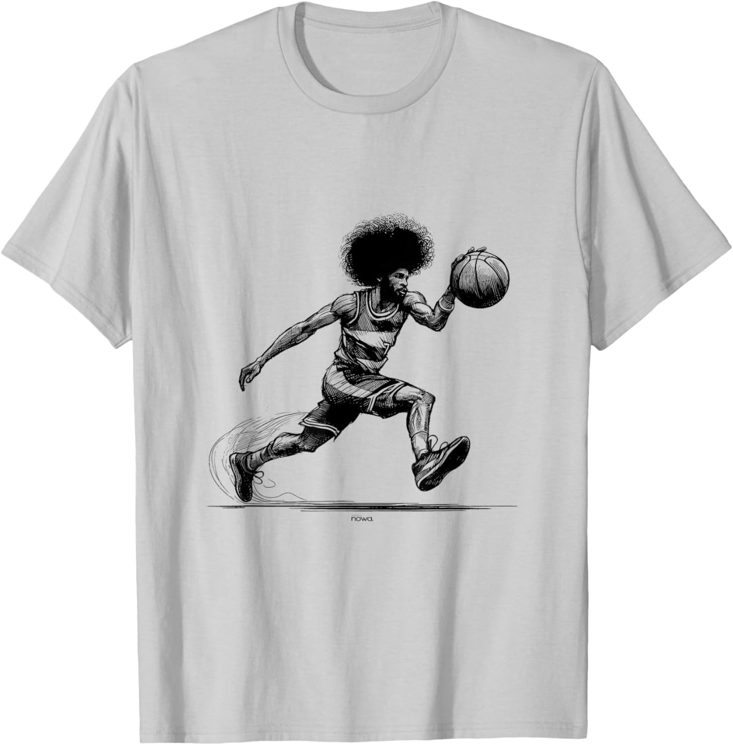 Doctor J Legendary Afro Dribbler Basketball T-Shirt - T-Shirt | Ash