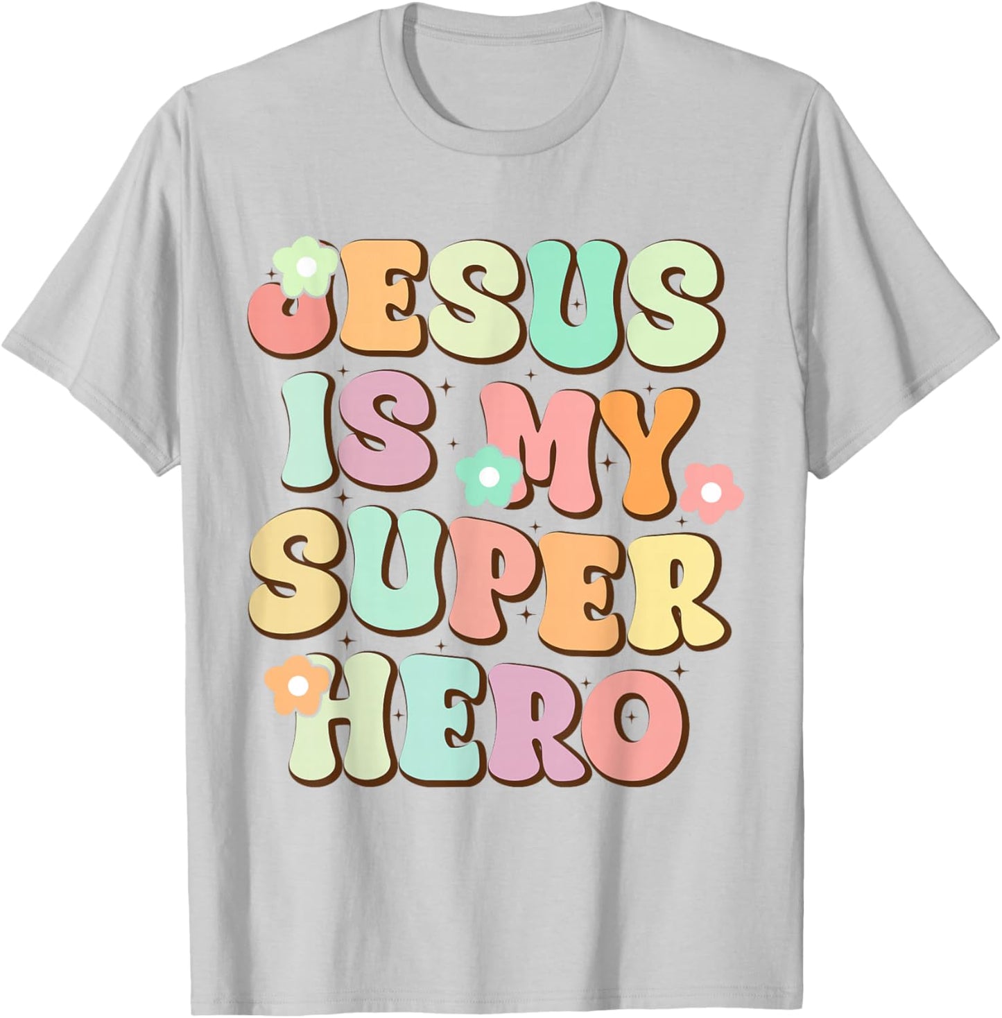 Jesus Is My Superhero Christian Religious T-Shirt - T-Shirt | Ash