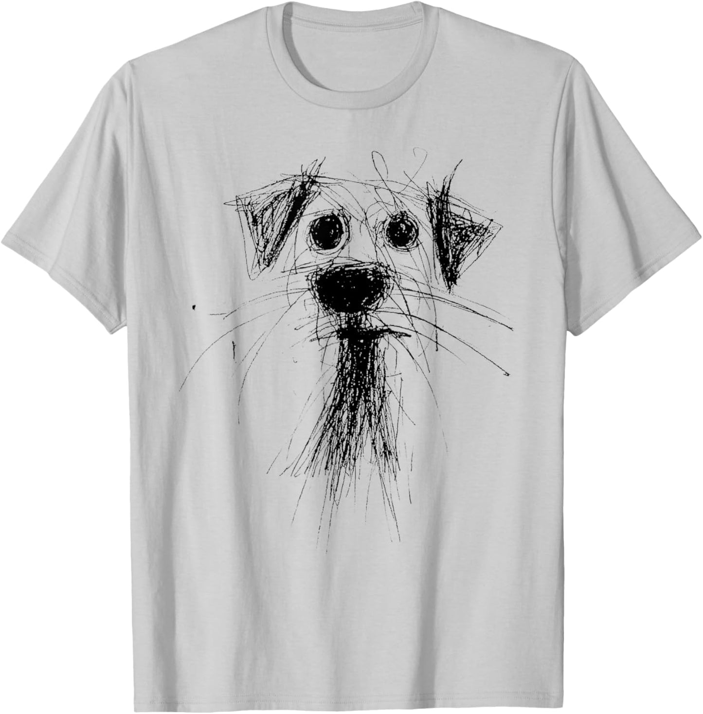 Dog Lover Abstract Scribble Art Cute Puppy Puppy T-Shirt - T-Shirt | Ash