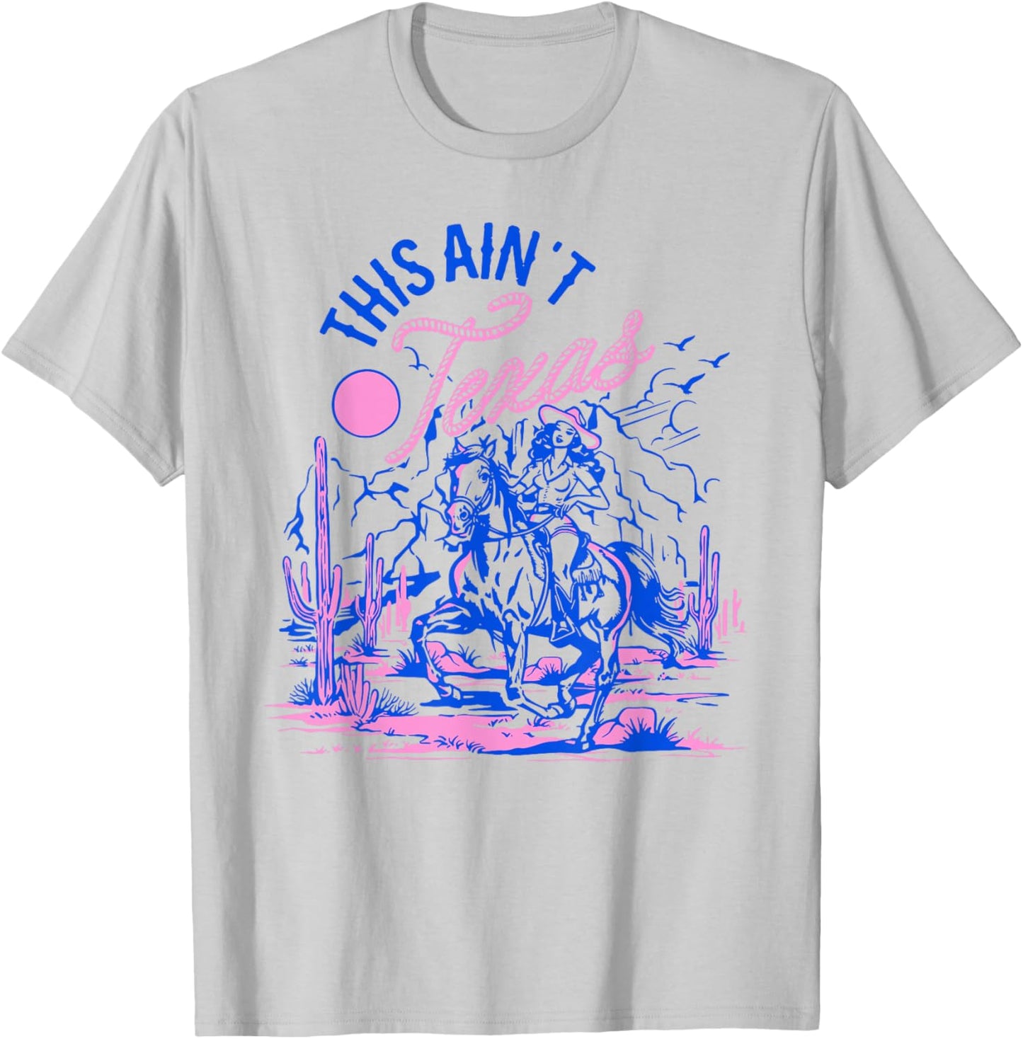 This Ain’t Texas Cowgirl Queen Bee Silhouette Texas Holdem T-Shirt - T-Shirt | Ash