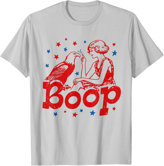 Boop Eagle Patriotic July Fourth Humor T-Shirt - T-Shirt | Ash