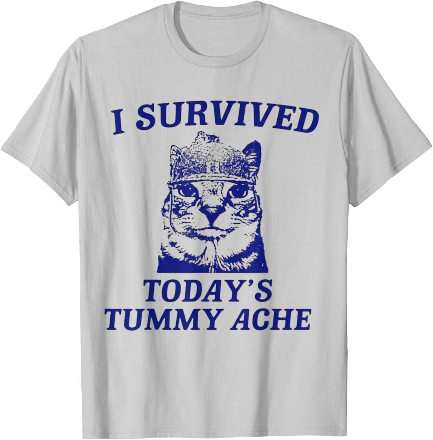 I survived today's tummy ache Cat T-Shirt - T-Shirt | Ash