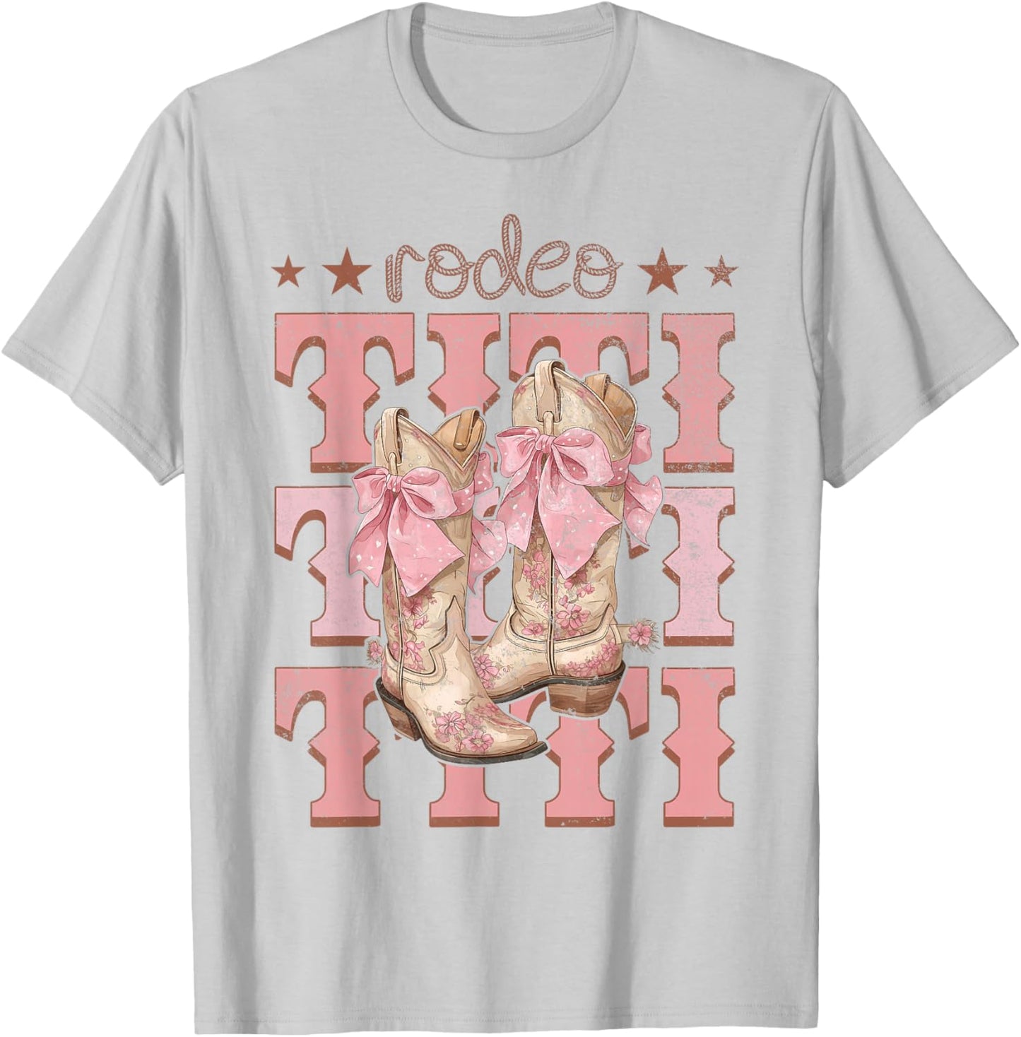 Rodeo Titi Pink Boots Coquette Cow-Girl Birthday Party T-Shirt - T-Shirt | Ash