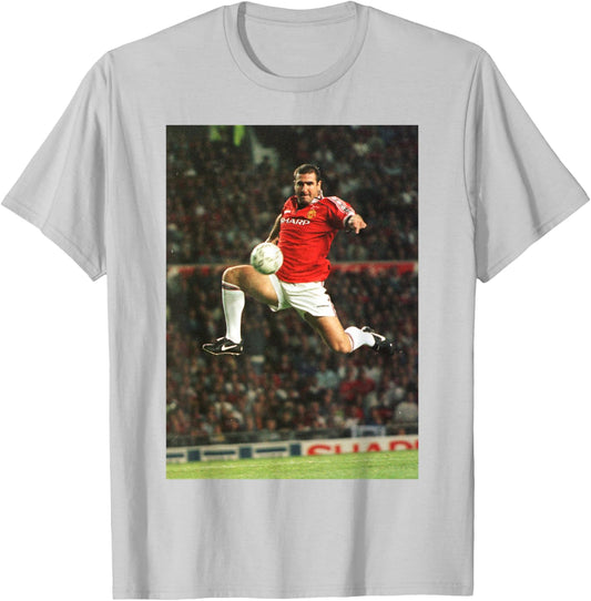 Eric Cantona Leap Manchester United Football World Cup T-Shirt - T-Shirt | Ash