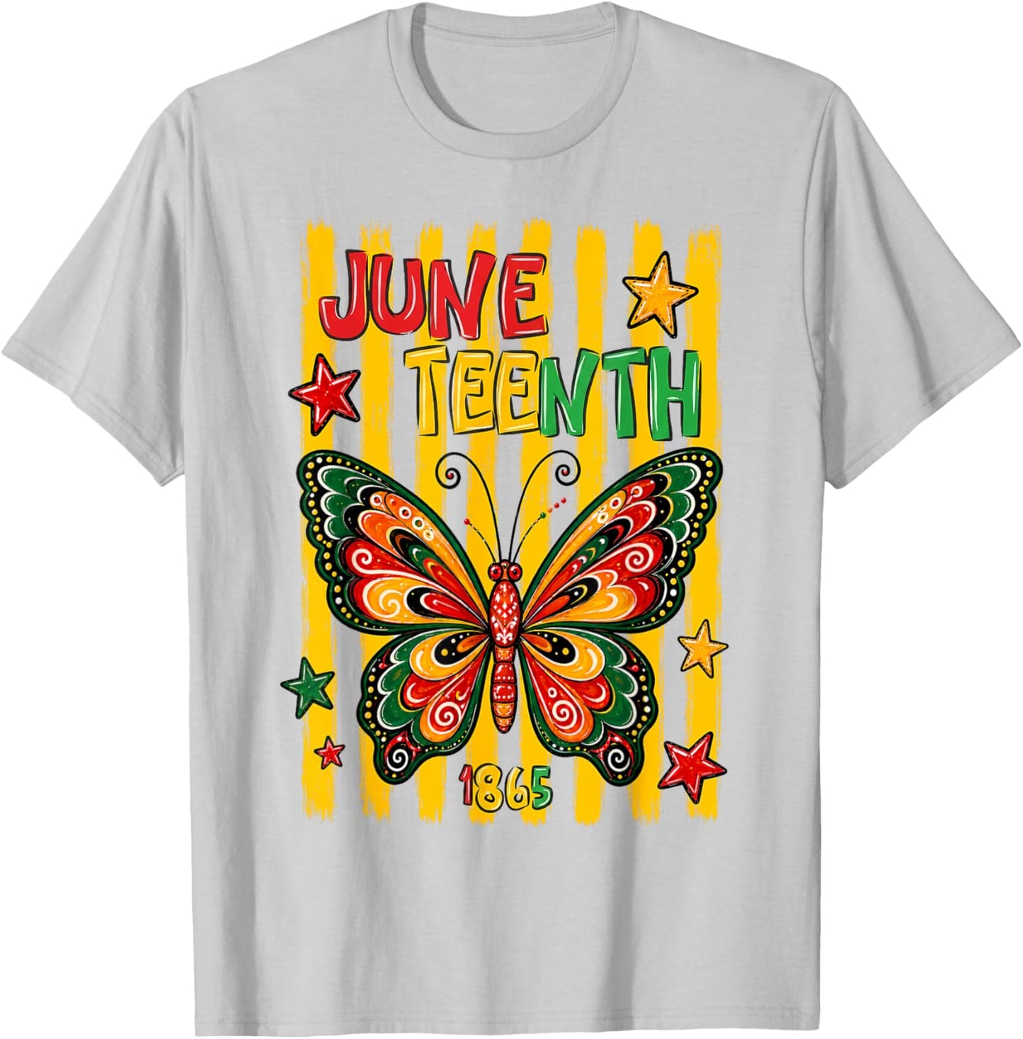 Juneteenth Butterfly 1865 June 19th Celebration Women Girls T-Shirt - T-Shirt | Ash