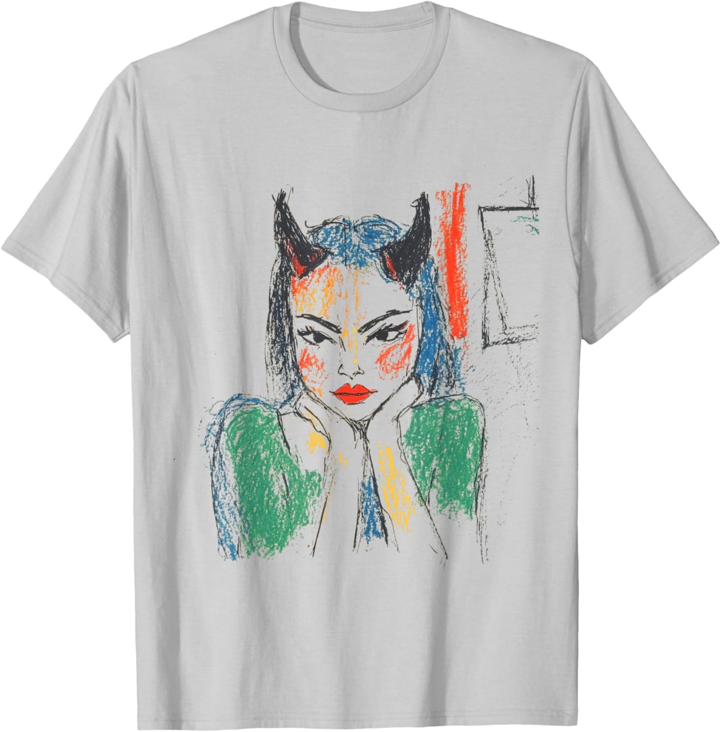 Pop Art Colorful Devil Goth T-Shirt - T-Shirt | Ash