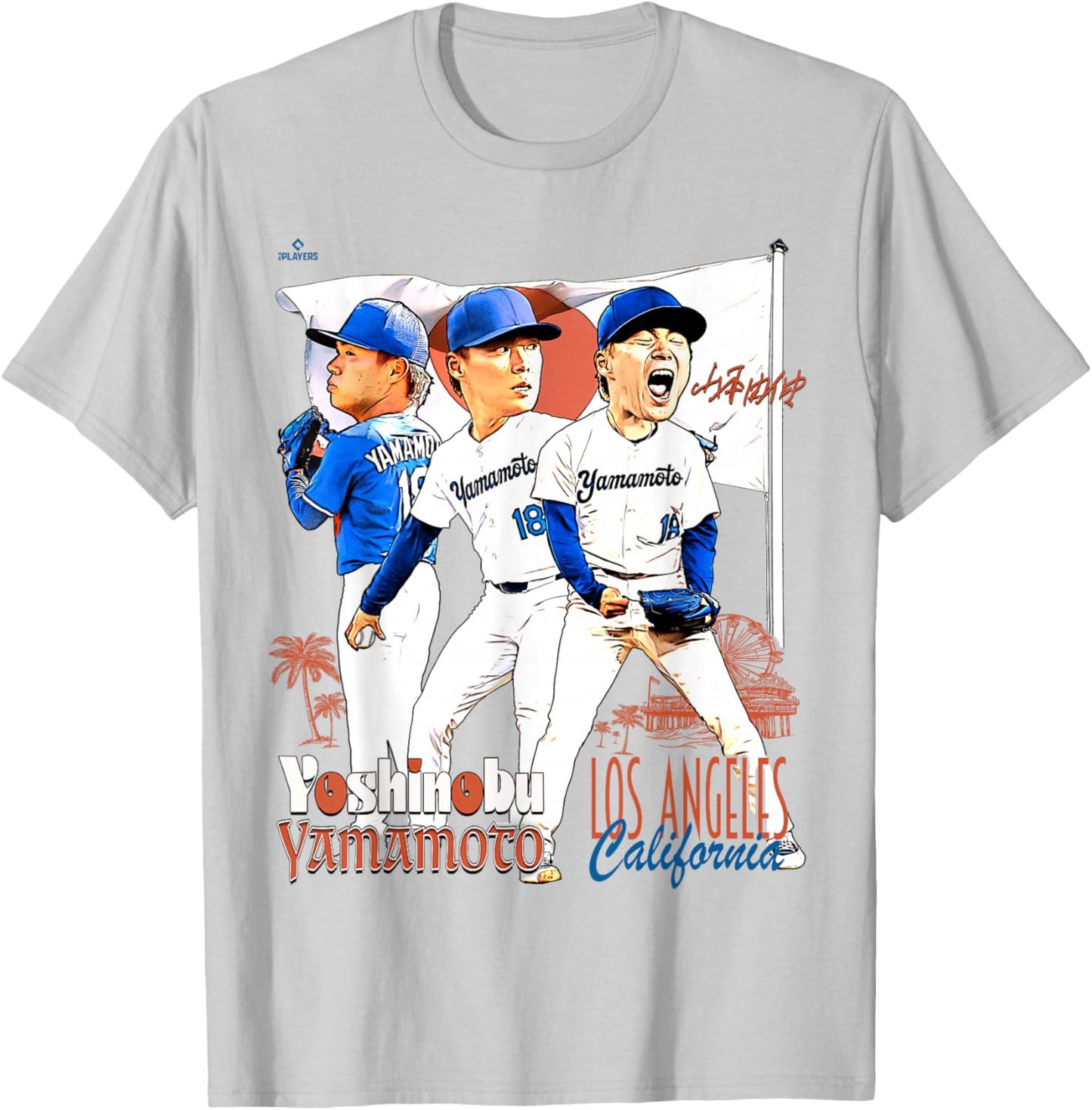 Yoshinobu Yamamoto | Los Angeles D Baseball | MLBYAM701K T-Shirt - T-Shirt | Ash