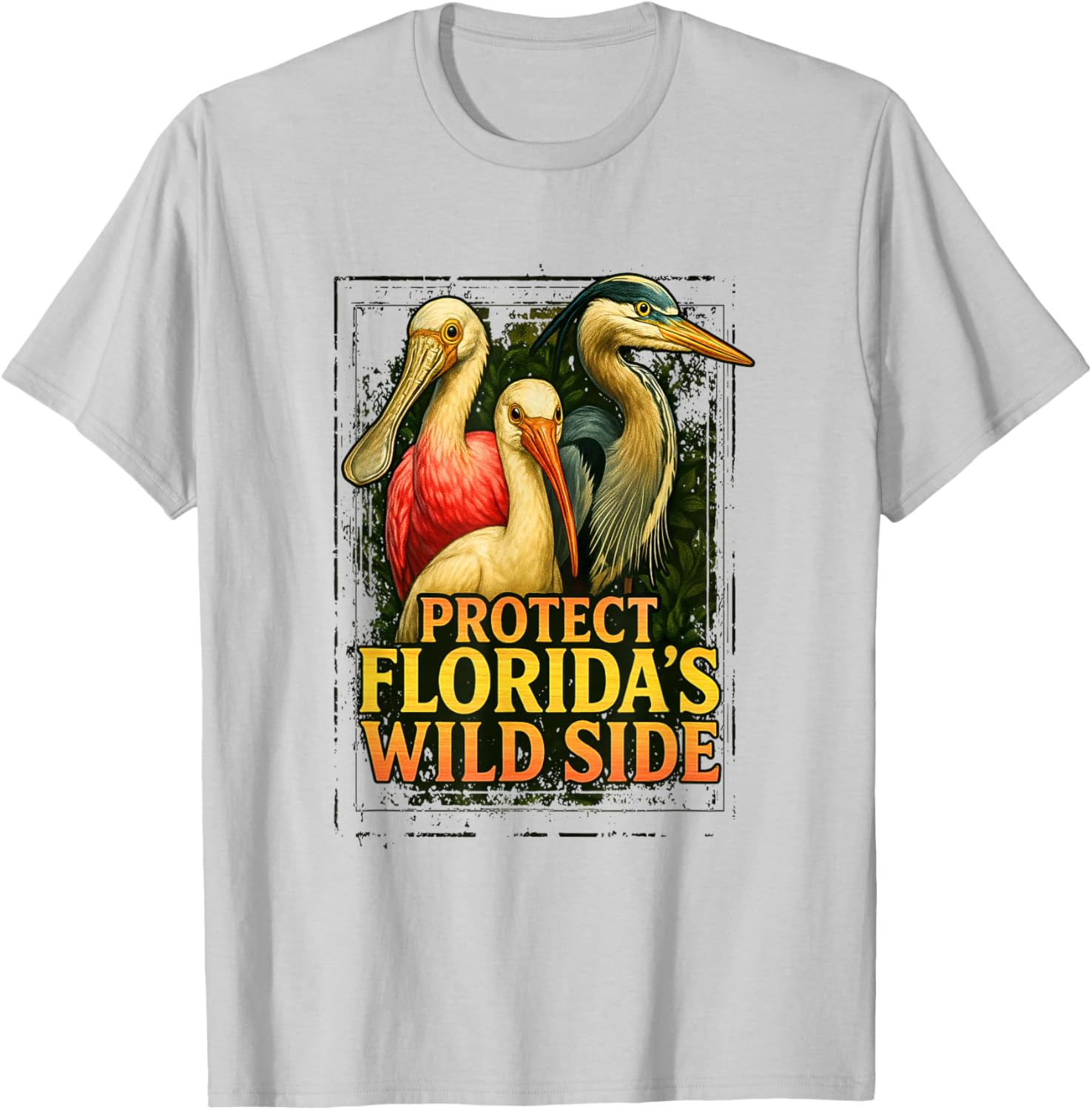 Protect Florida’s Wild Side Native Birds Nature Design T-Shirt - T-Shirt | Ash