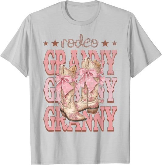Rodeo Granny Pink Boots Coquette Cow-Girl Birthday Party T-Shirt - T-Shirt | Ash
