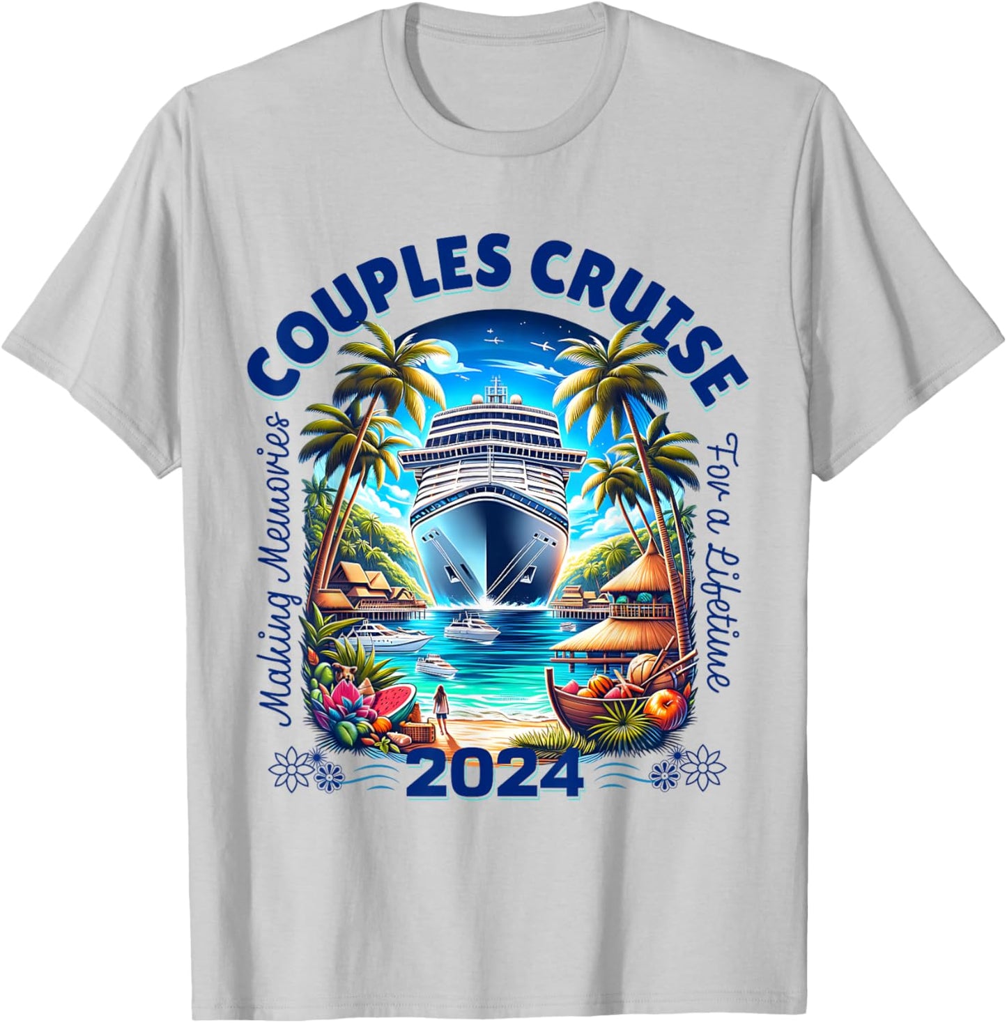 Making Memories For A Lifetime Matching Couples Cruise 2024 T-Shirt - T-Shirt | Ash