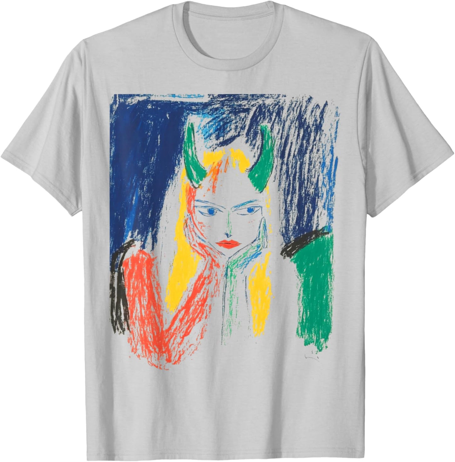 Pop Art Colorful Design With A Devil Women's T-Shirt - T-Shirt | Ash
