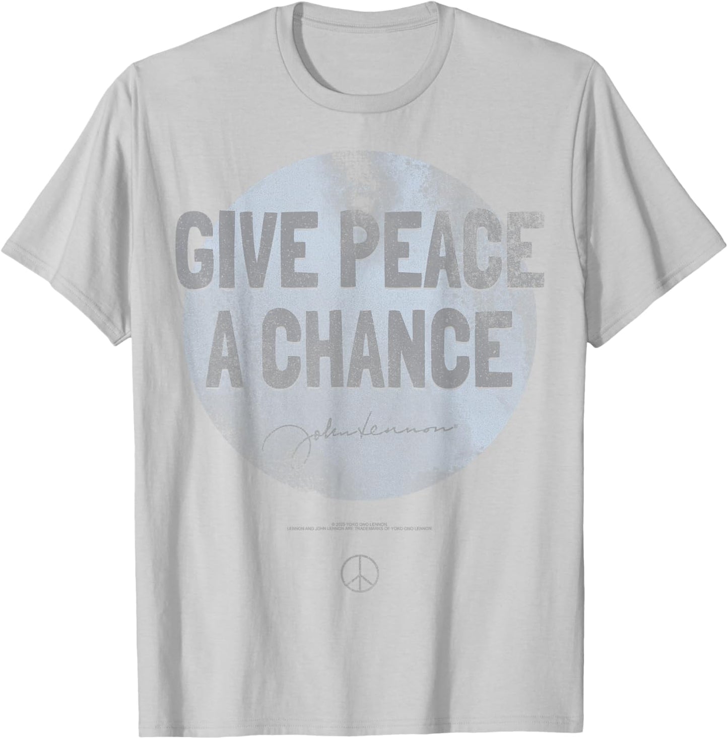 Give Peace A Chance Circle Design T-Shirt - T-Shirt | Ash