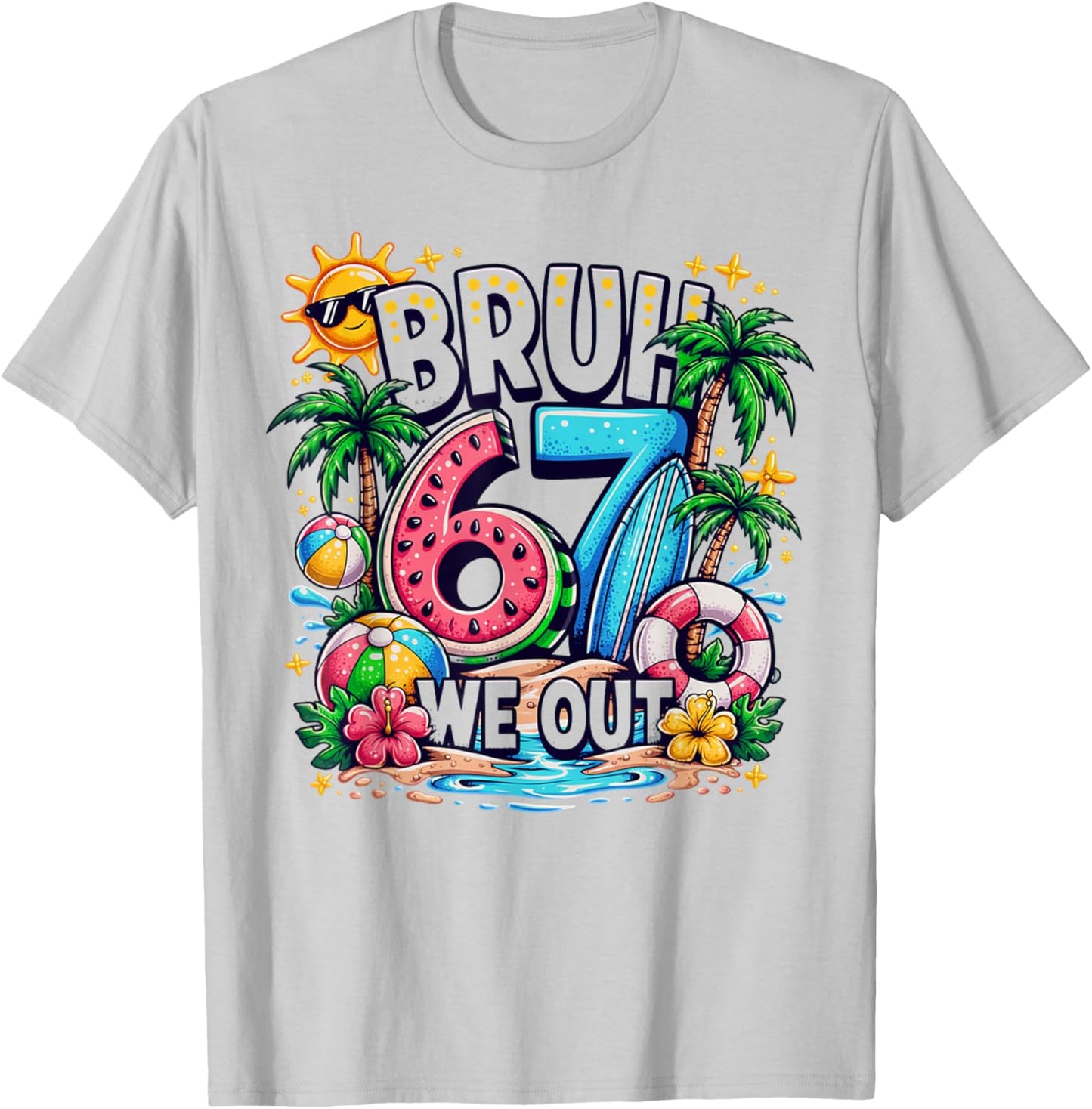 Last Day of School Kids - Bruh Viral 67 Cute T-Shirt - T-Shirt | Ash