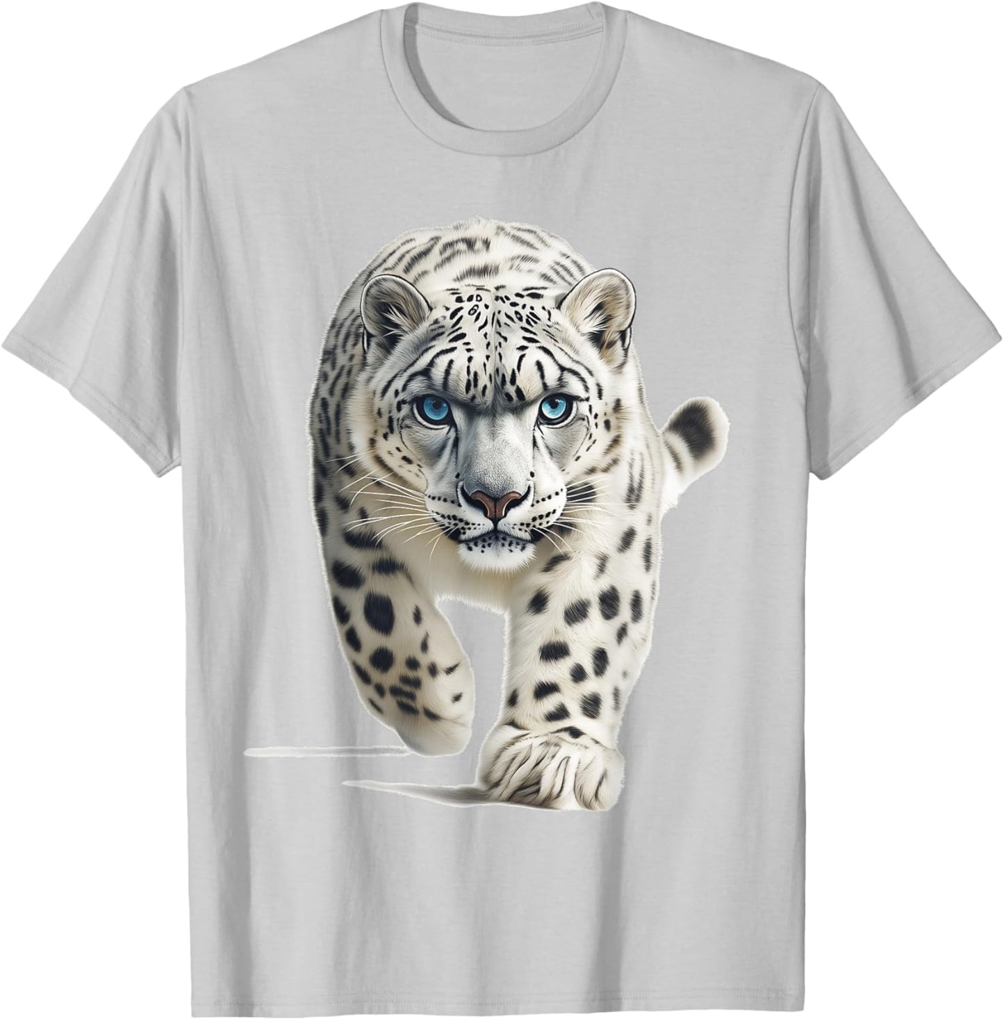 Snow Leopard Stare Snow Leopard Stalk Fierce Snow Leopard T-Shirt - T-Shirt | Ash