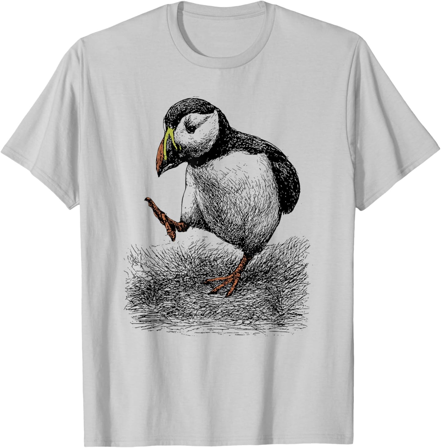 Puffin Vogel Vintage – Lustige Küste Meer Tierkunst T-Shirt - T-Shirt | Ash