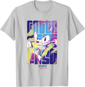 Sonic The Hedgehog Gotta Go Fast Vintage Logo T-Shirt - T-Shirt | Ash