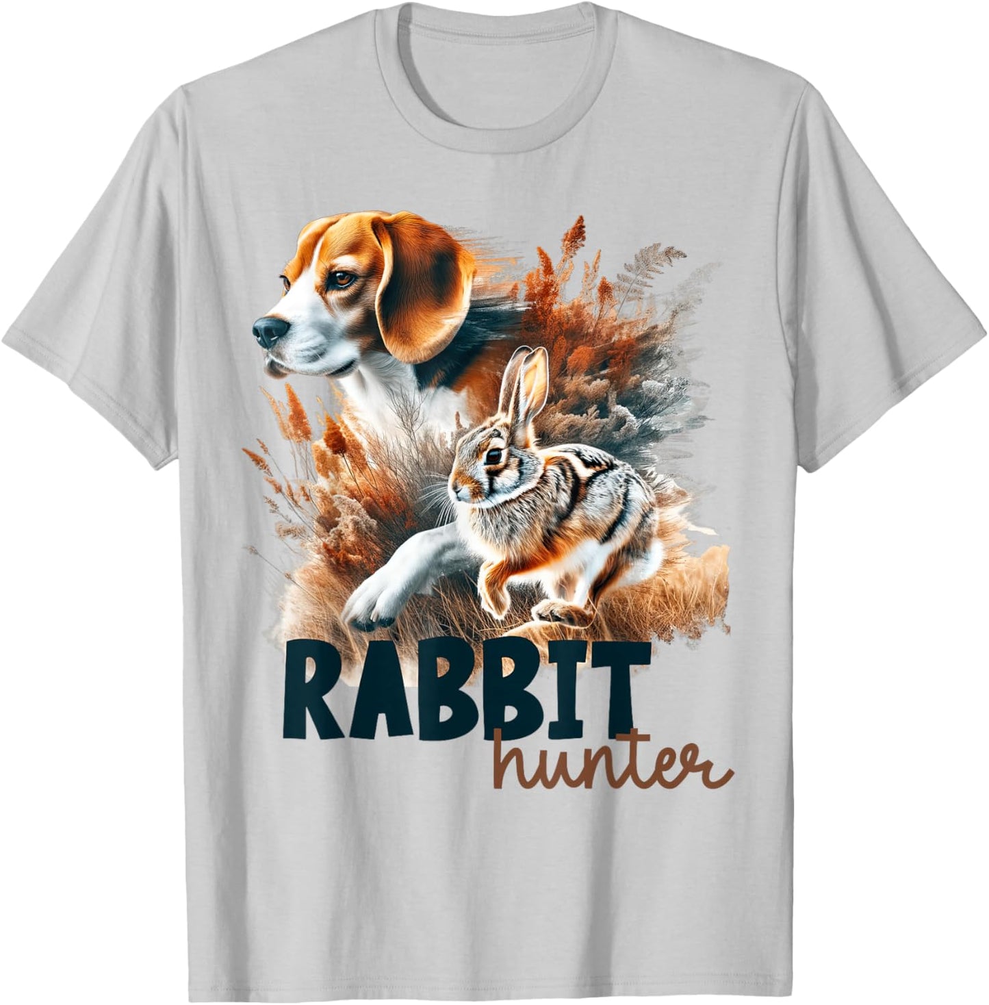Beagle Dog Rabbit Hunter Rabbit Hunting Rabbiting Hunter T-Shirt - T-Shirt | Ash