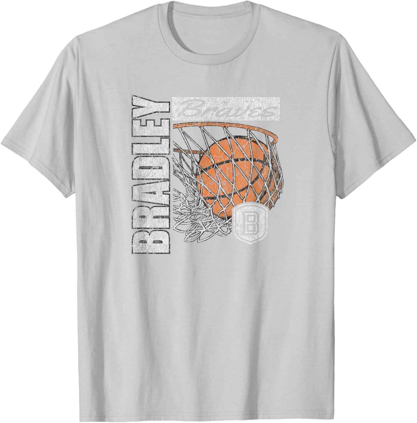 Bradley Braves Vintage Basketball 90's Red T-Shirt - T-Shirt | Ash
