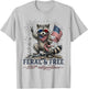 Feral and Free 250th Independence Raccoon USA T-Shirt - T-Shirt | Ash