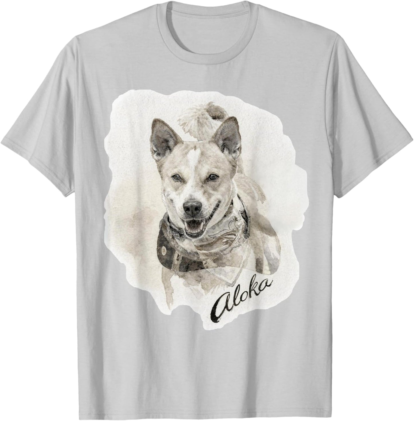 Aloka The Walk for Peace Dog Spreading Hope Indian Ink Art T-Shirt - T-Shirt | Ash