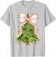 Coquette Bow Christmas Tree Xmas Holiday Girly Outfit Women T-Shirt - T-Shirt | Ash
