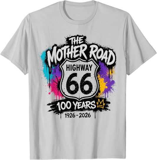 Vintage Highway 66 100 Year Centennial Anniversary Souvenir T-Shirt - T-Shirt | Ash