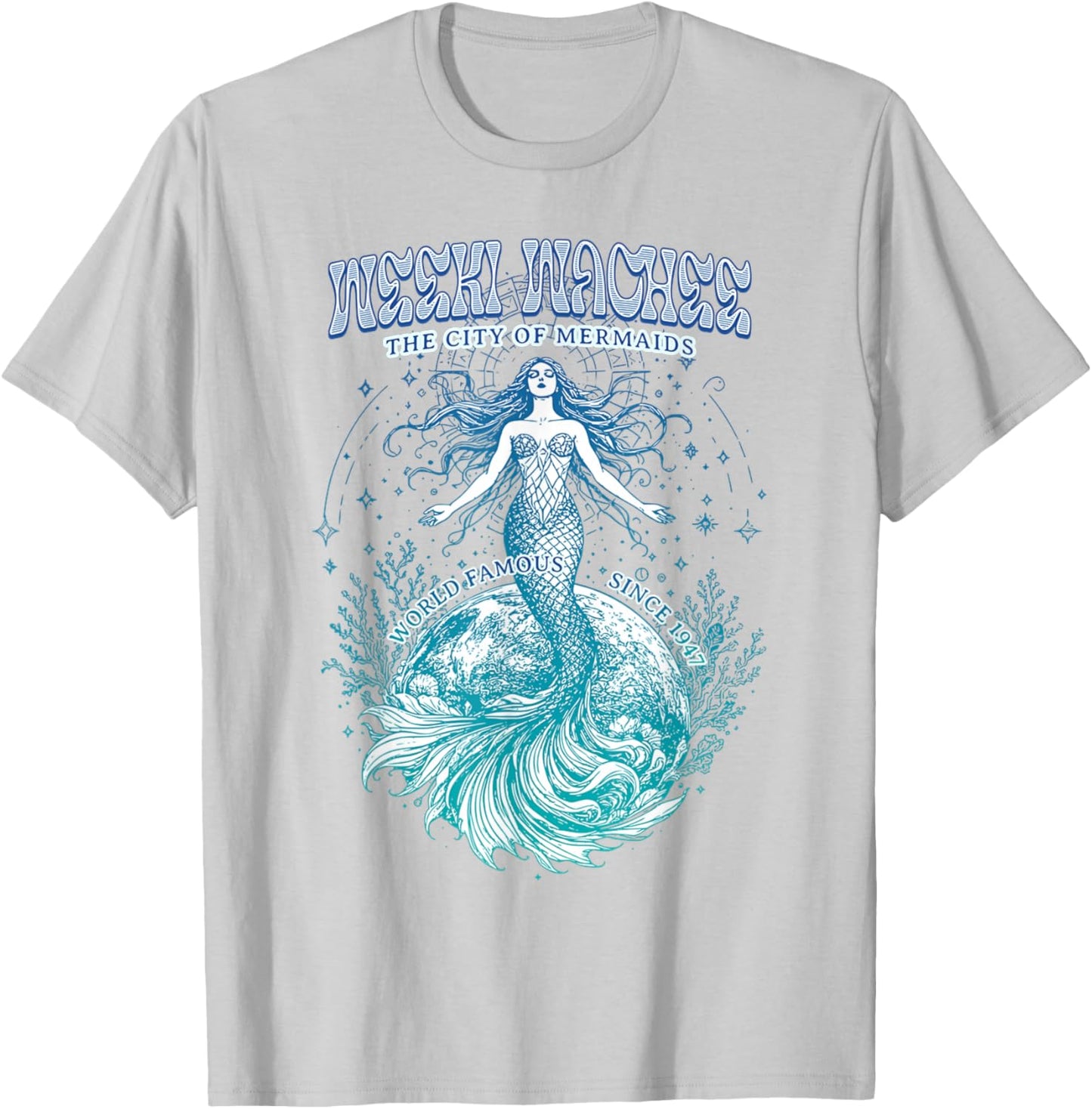 Weeki Wachee Florida Mermaid– City of Mermaids Since 1947 T-Shirt - T-Shirt | Ash