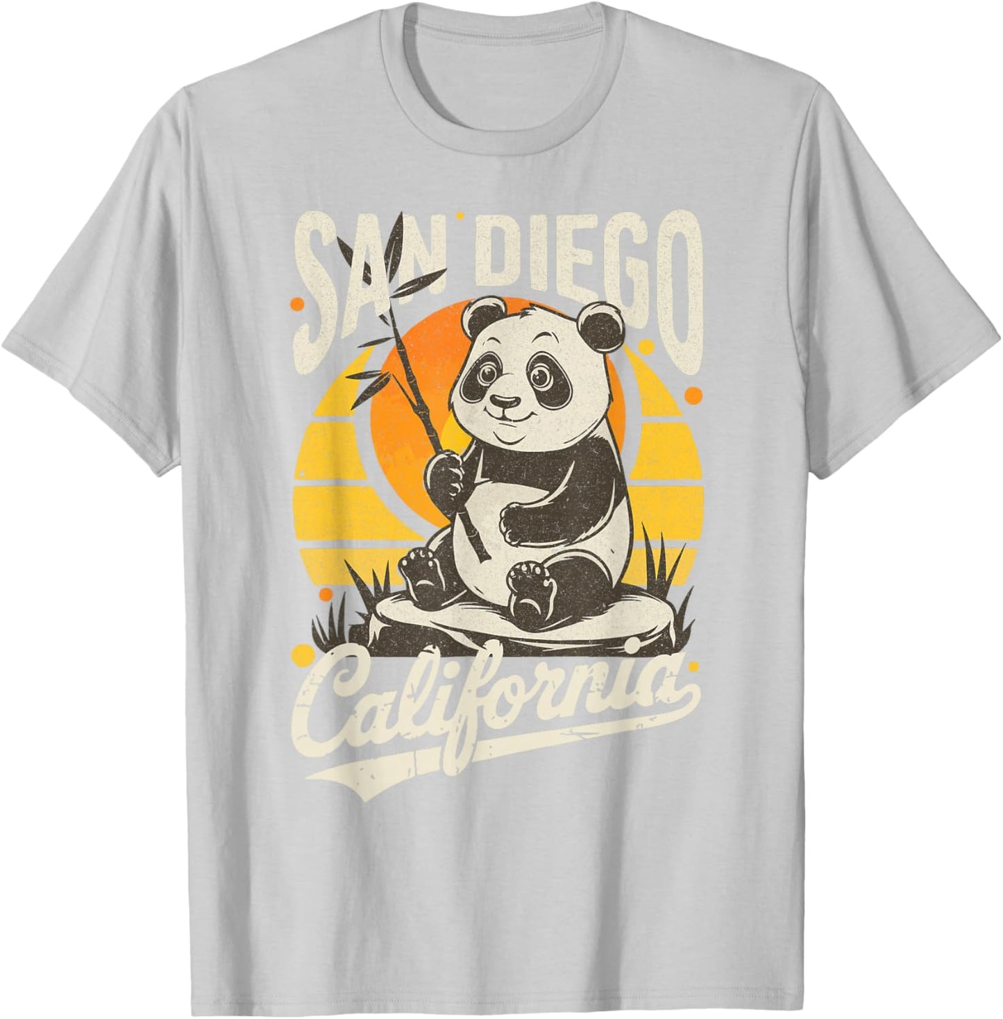 San Diego Retro Panda Zoo California State Costume T-Shirt - T-Shirt | Ash