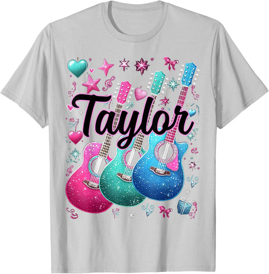 Taylor First Name I Love Taylor Girl Groovy 80's Vintage T-Shirt - T-Shirt | Ash