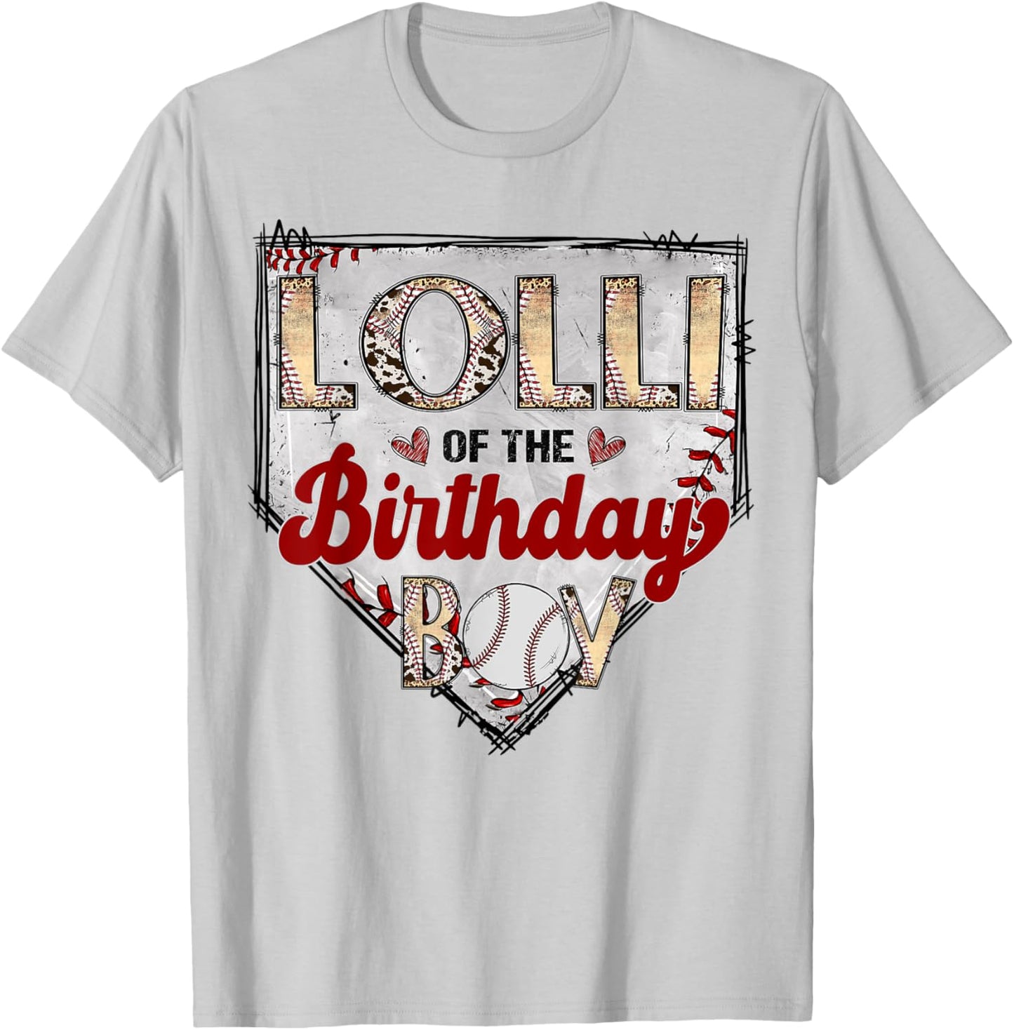 Lolli Of The Birthday Boy Baseball Lover Birthday Party T-Shirt - T-Shirt | Ash