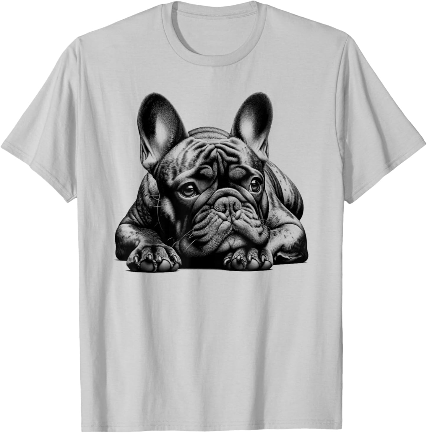 Dreamy French Bulldog in Lying Pose T-Shirt - T-Shirt | Ash