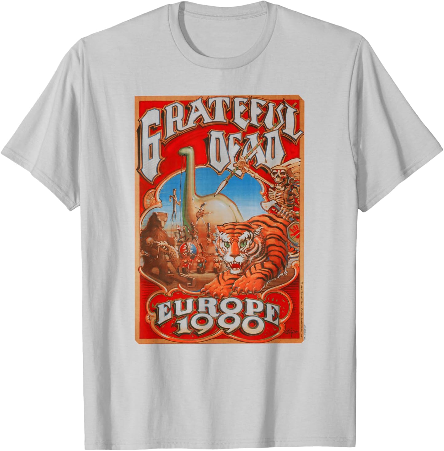 Grateful Dead Europe 1990 Poster Vintage Band T-Shirt - T-Shirt | Ash