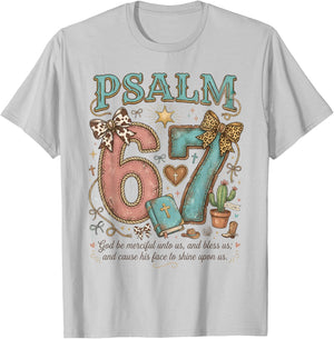 Western Psalm 67 Coquette Bible Verse Christian Jesus Faith T-Shirt - T-Shirt | Ash