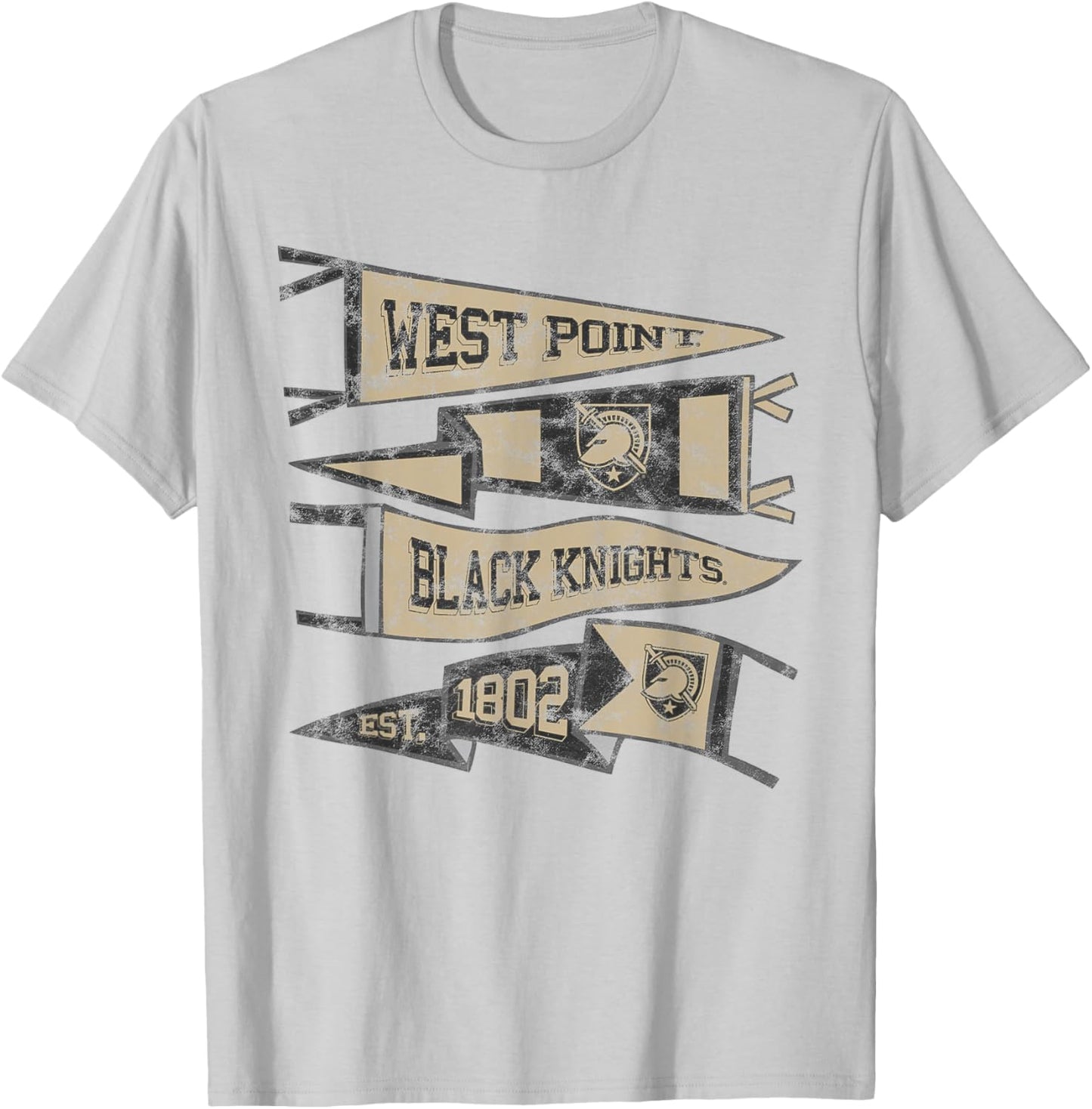 Army West Point Black Knights Distressed Pennants T-Shirt - T-Shirt | Ash
