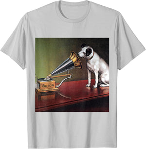 His Master's Voice RCA Victor Nipper Dog T-Shirt - T-Shirt | Ash